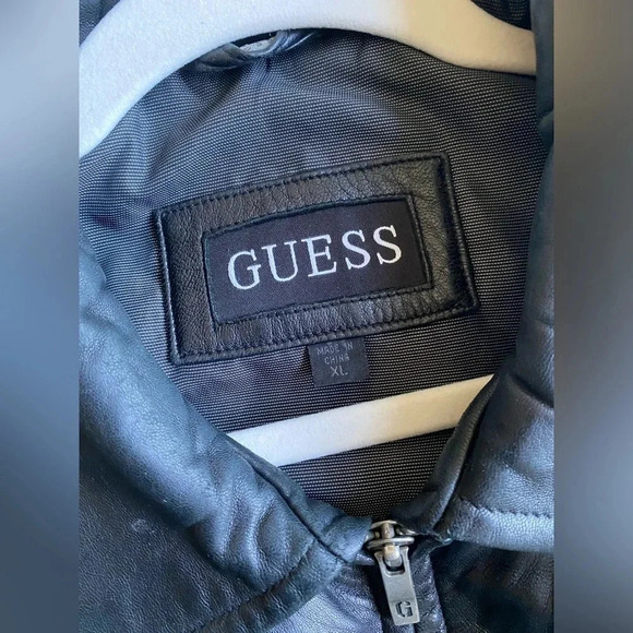 Vintage Guess Leather Jacket Men’s XL Distressed - Picture 3 of 11